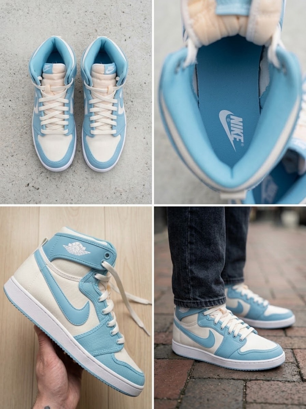 Nike High-Top Sneakers in Aqua and White